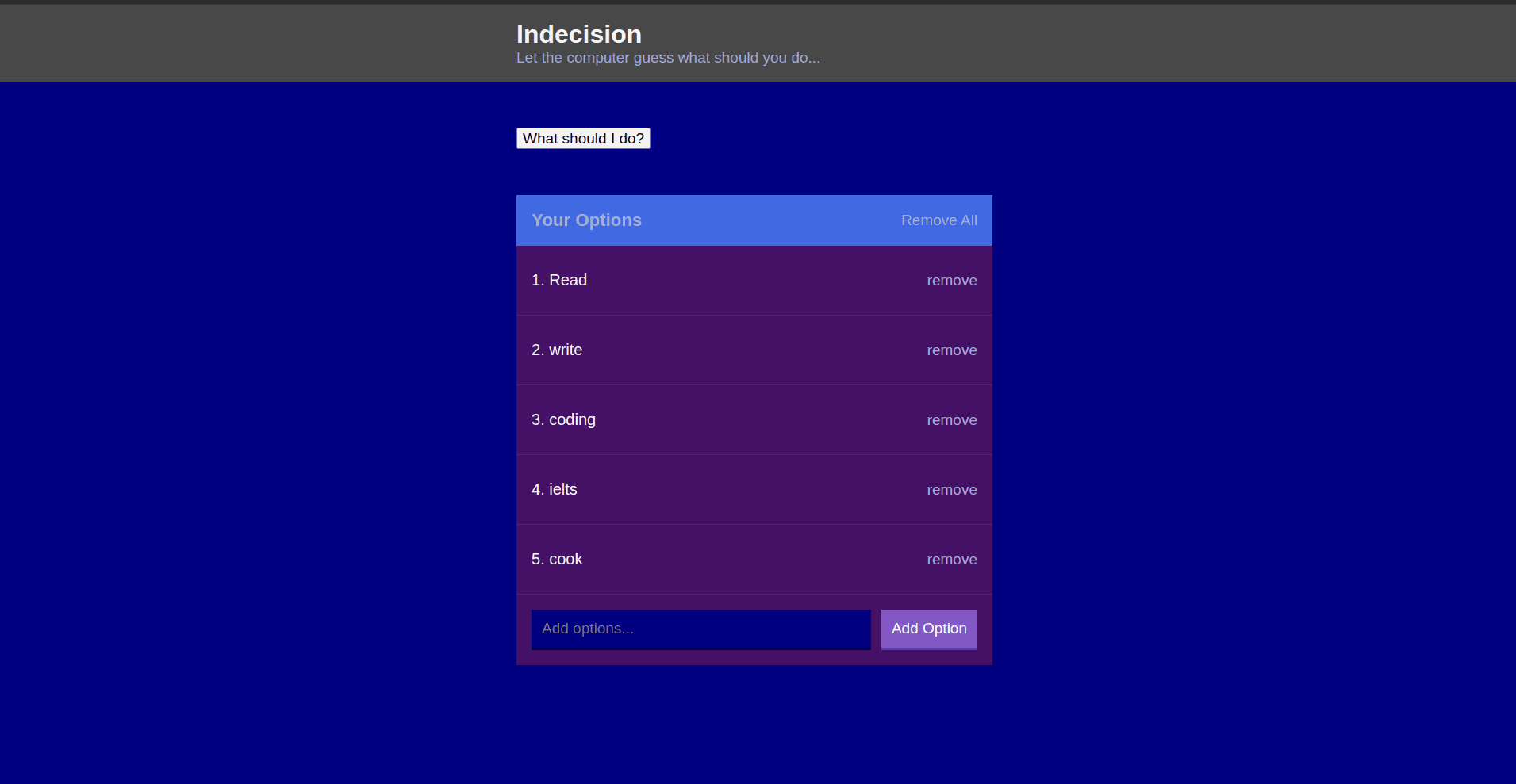 Indecision App